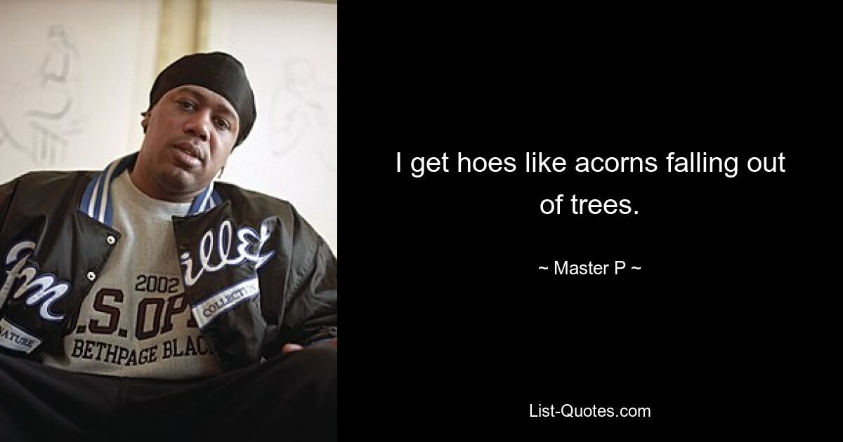 I get hoes like acorns falling out of trees. — © Master P