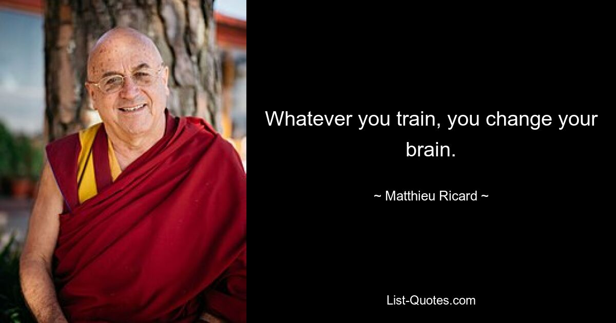 Whatever you train, you change your brain. — © Matthieu Ricard