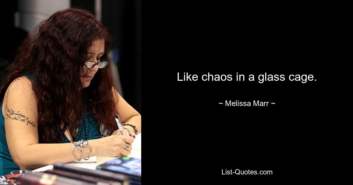 Like chaos in a glass cage. — © Melissa Marr