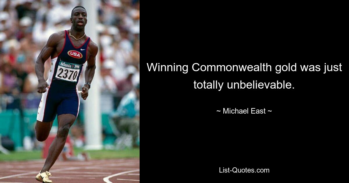 Winning Commonwealth gold was just totally unbelievable. — © Michael East