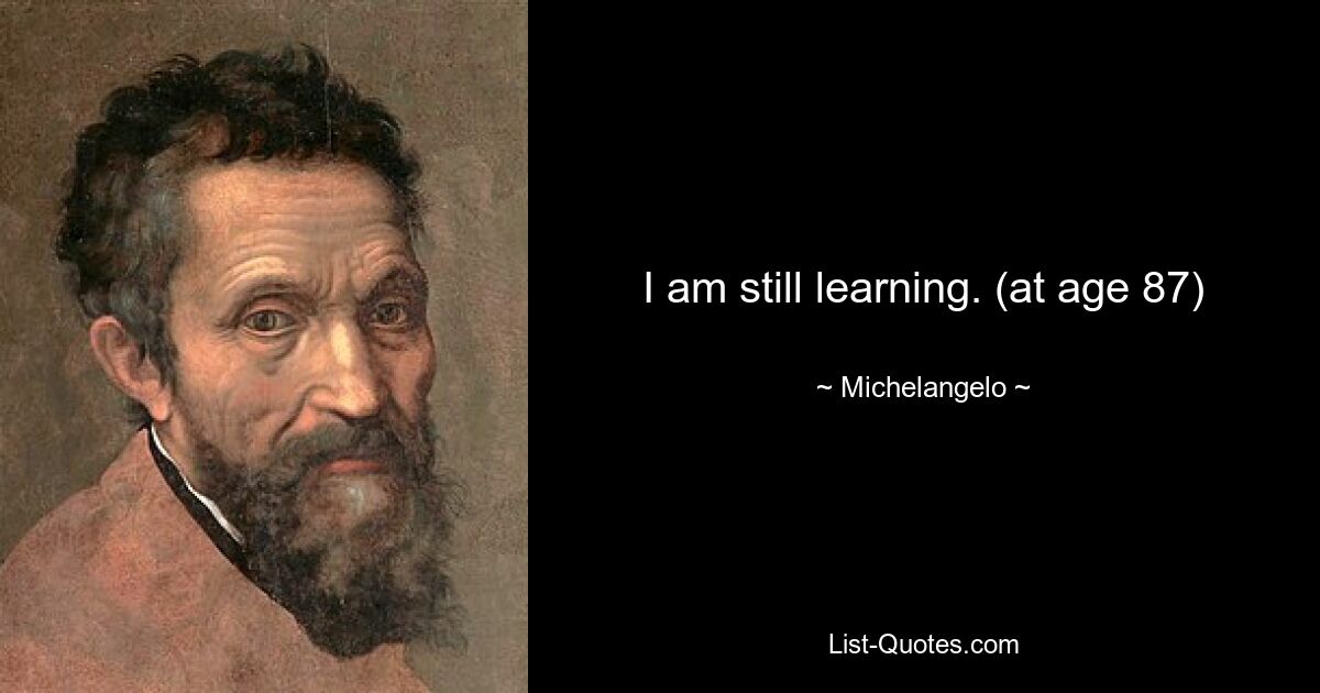 I am still learning. (at age 87) — © Michelangelo