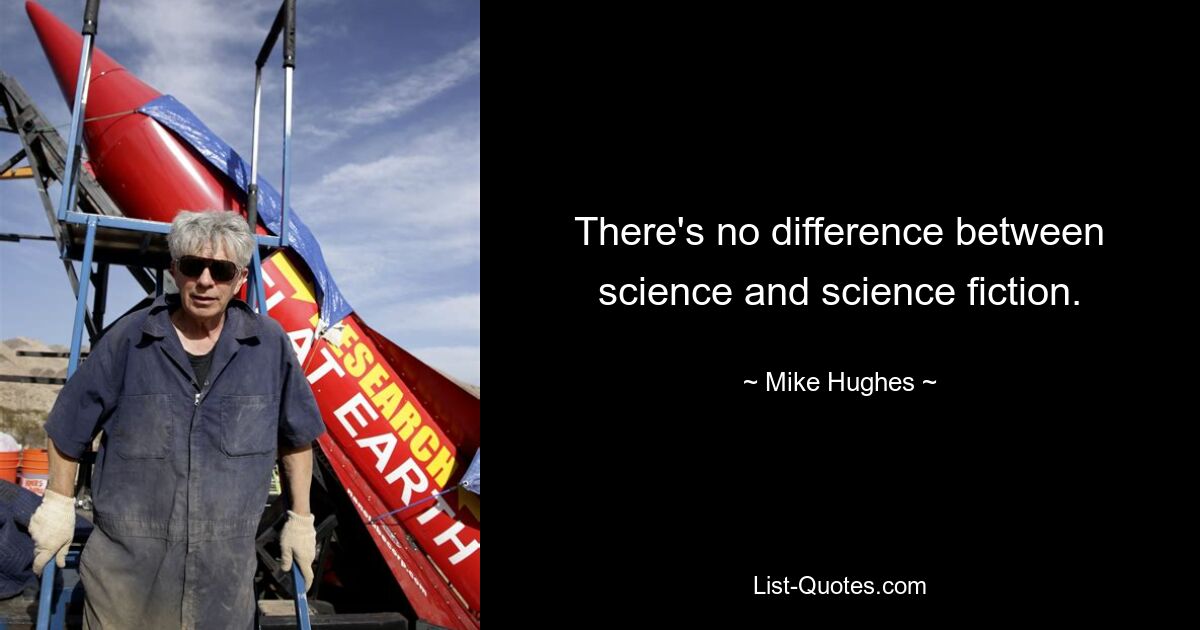 There's no difference between science and science fiction. — © Mike Hughes