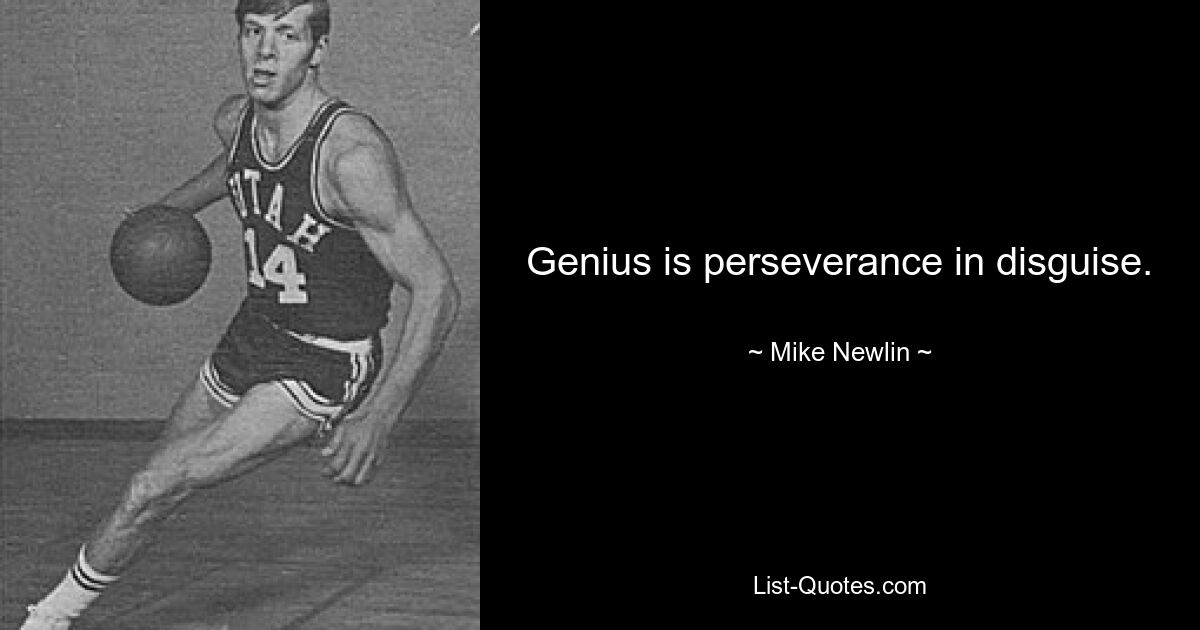 Genius is perseverance in disguise. — © Mike Newlin