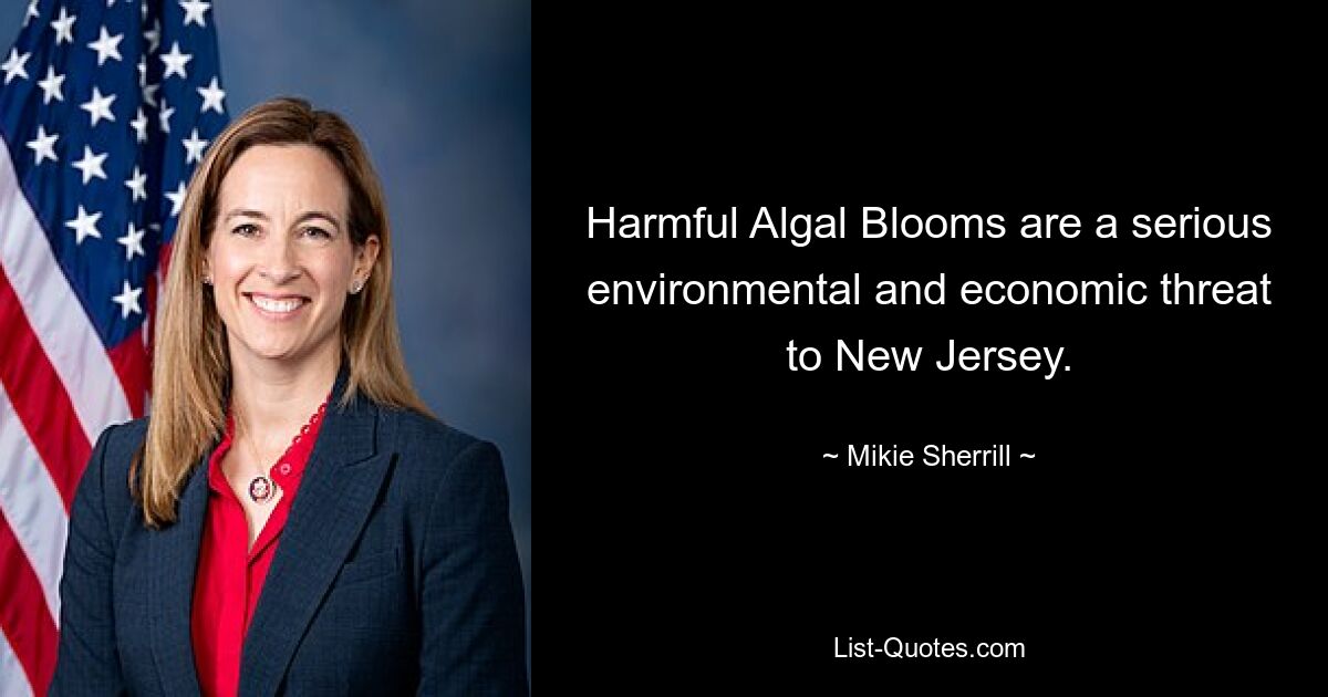 Harmful Algal Blooms are a serious environmental and economic threat to New Jersey. — © Mikie Sherrill