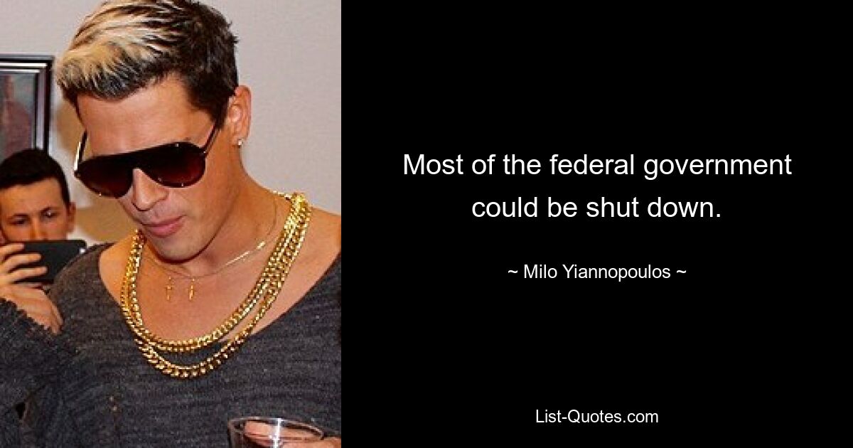 Most of the federal government could be shut down. — © Milo Yiannopoulos