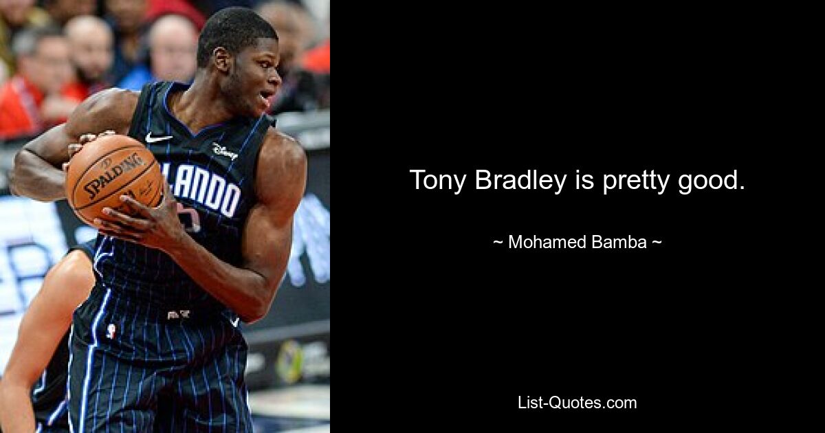 Tony Bradley is pretty good. — © Mohamed Bamba