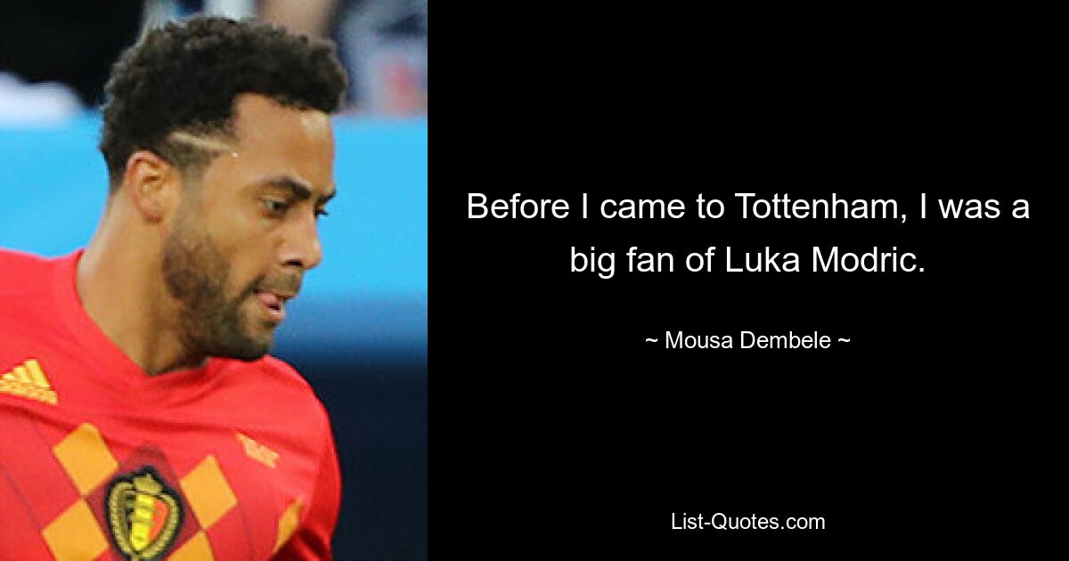 Before I came to Tottenham, I was a big fan of Luka Modric. — © Mousa Dembele