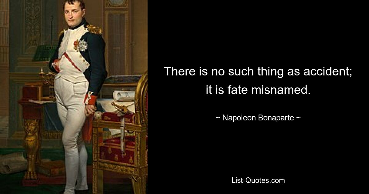 Не существует такой вещи, как случайность; это судьба, названная по ошибке. — © Наполеон Бонапарт 