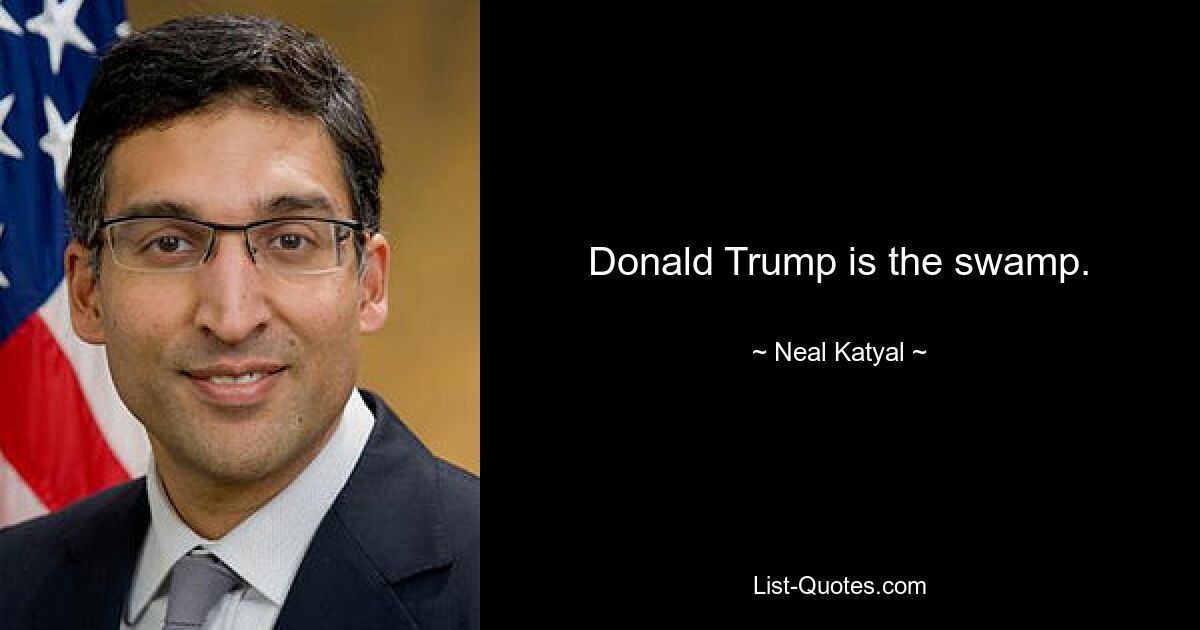 Donald Trump is the swamp. — © Neal Katyal