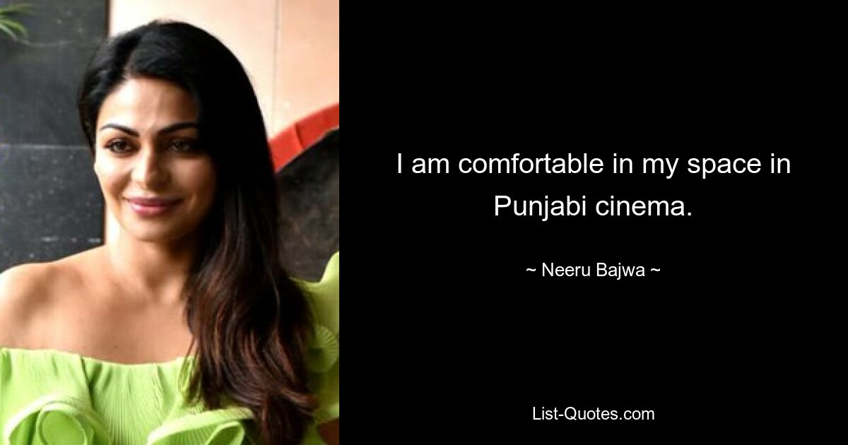 I am comfortable in my space in Punjabi cinema. — © Neeru Bajwa