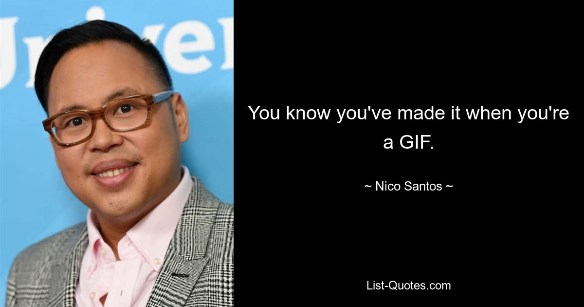 You know you've made it when you're a GIF. — © Nico Santos