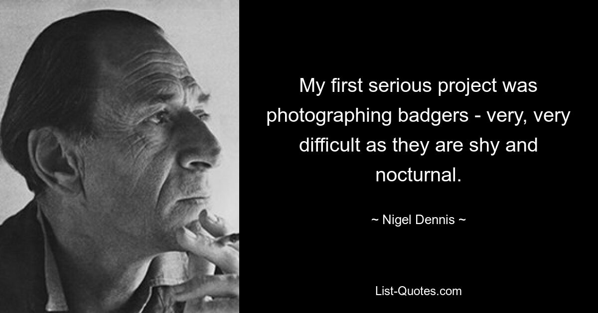 My first serious project was photographing badgers - very, very difficult as they are shy and nocturnal. — © Nigel Dennis