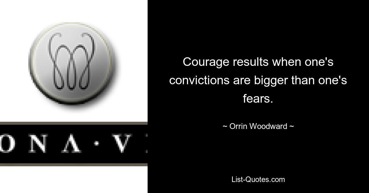 Courage results when one's convictions are bigger than one's fears. — © Orrin Woodward