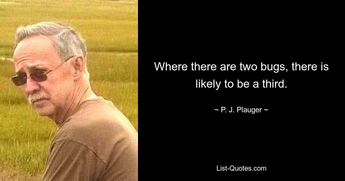 Where there are two bugs, there is likely to be a third. — © P. J. Plauger