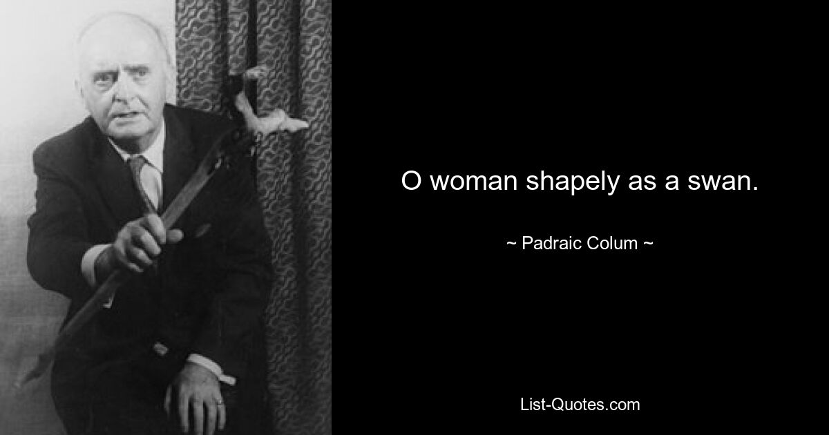 O woman shapely as a swan. — © Padraic Colum