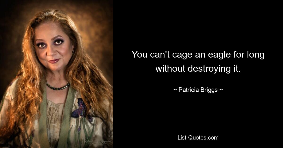 You can't cage an eagle for long without destroying it. — © Patricia Briggs