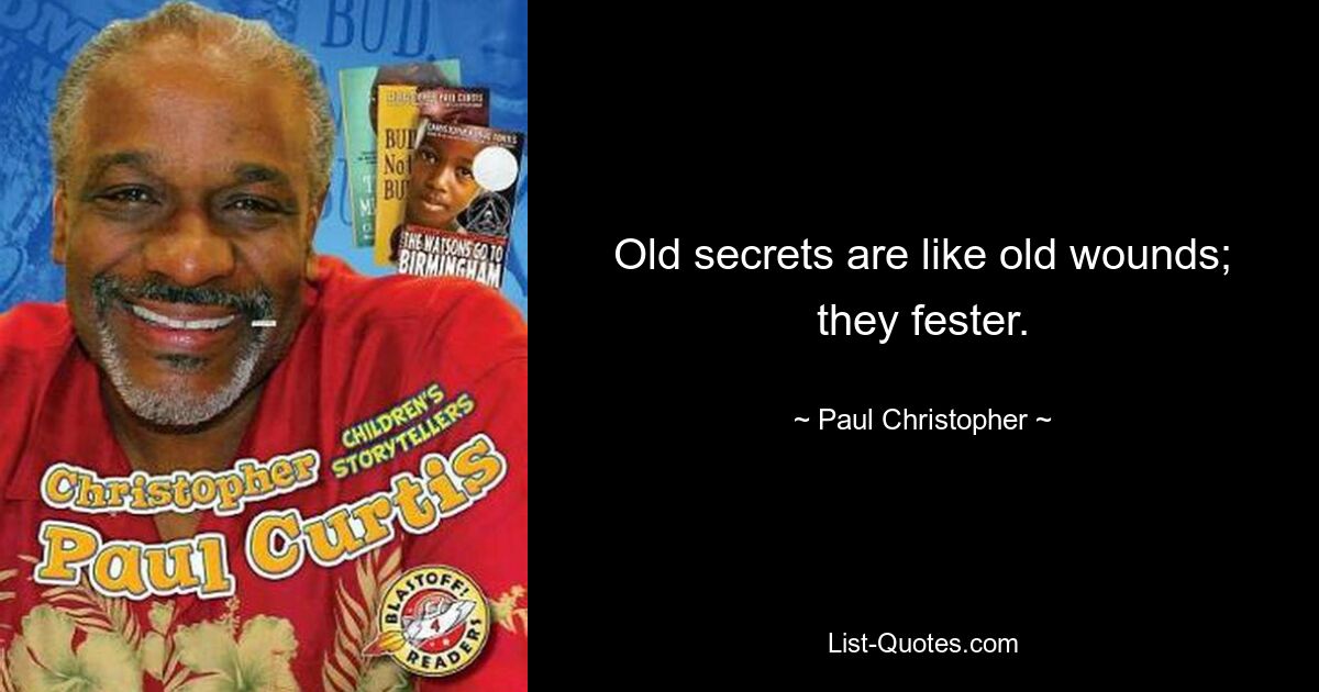 Old secrets are like old wounds; they fester. — © Paul Christopher