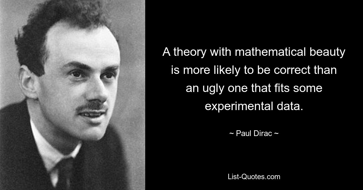 A theory with mathematical beauty is more likely to be correct than an ugly one that fits some experimental data. — © Paul Dirac