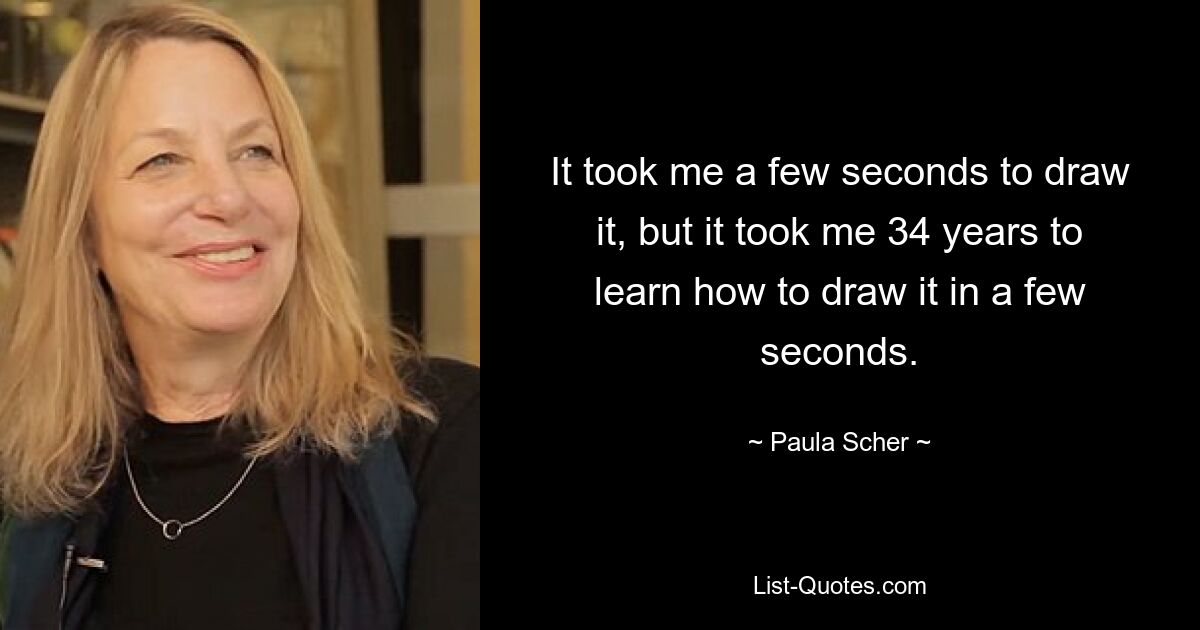 It took me a few seconds to draw it, but it took me 34 years to learn how to draw it in a few seconds. — © Paula Scher