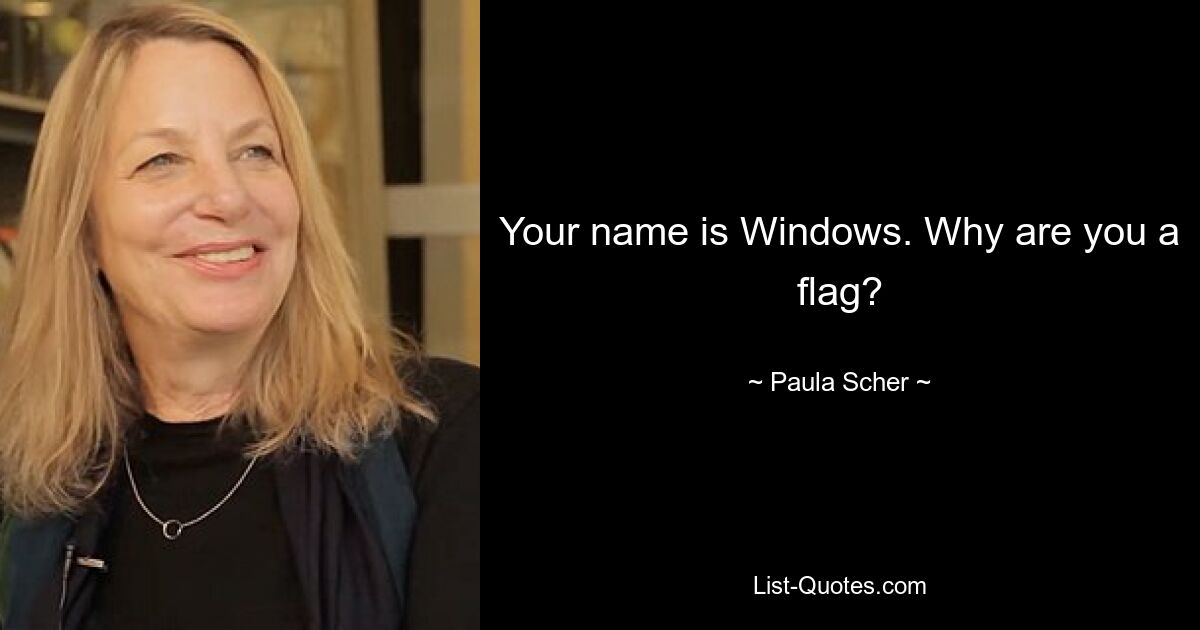 Your name is Windows. Why are you a flag? — © Paula Scher