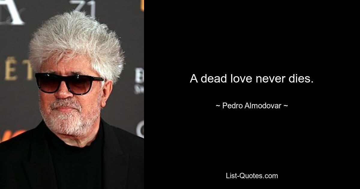 A dead love never dies. — © Pedro Almodovar