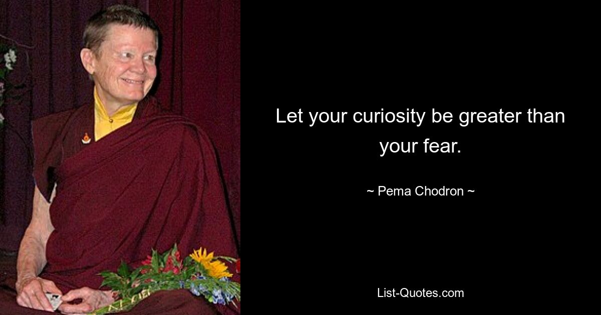 Let your curiosity be greater than your fear. — © Pema Chodron