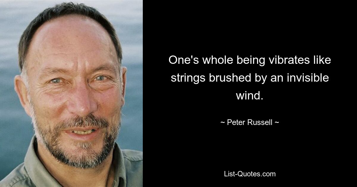 One's whole being vibrates like strings brushed by an invisible wind. — © Peter Russell