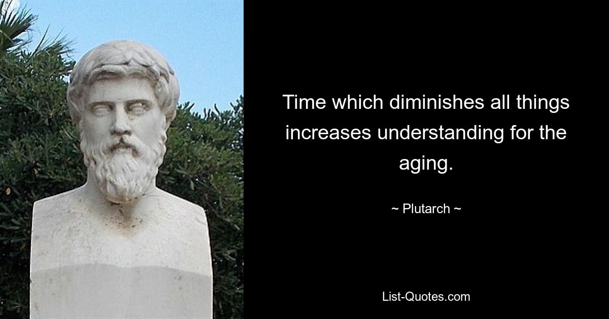 Time which diminishes all things increases understanding for the aging. — © Plutarch