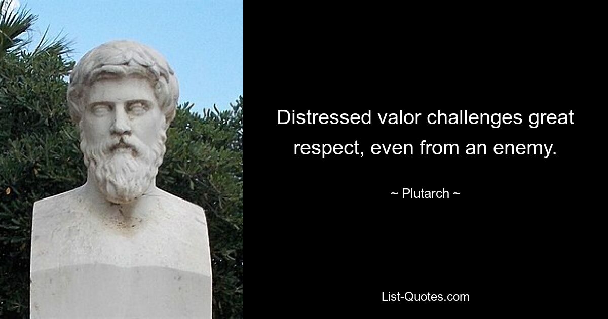 Distressed valor challenges great respect, even from an enemy. — © Plutarch