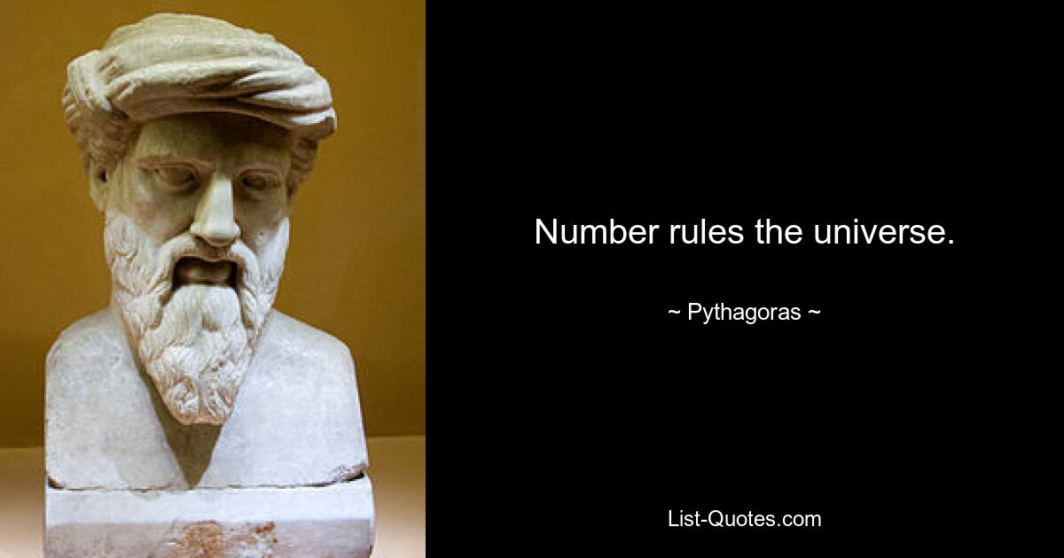 Number rules the universe. — © Pythagoras