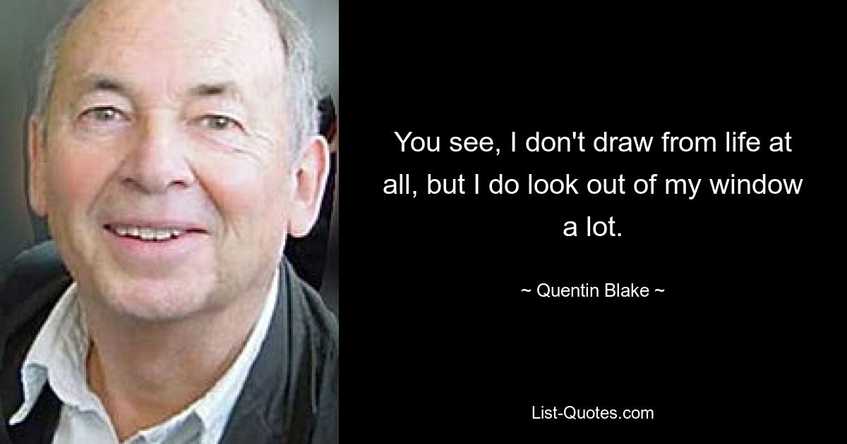 Видите ли, я вообще не рисую с натуры, но много смотрю в окно. — © Квентин Блейк