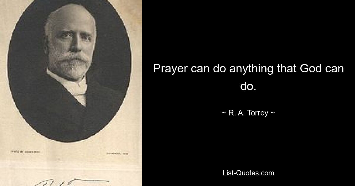 Prayer can do anything that God can do. — © R. A. Torrey