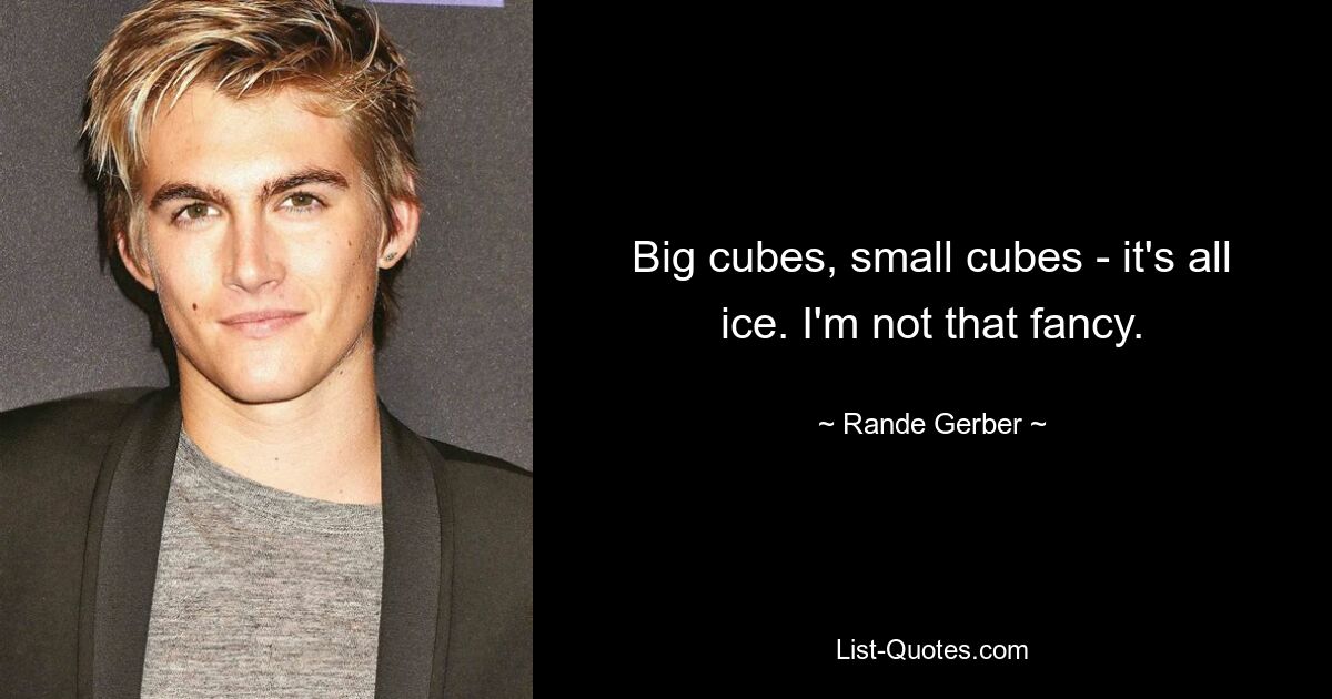 Big cubes, small cubes - it's all ice. I'm not that fancy. — © Rande Gerber