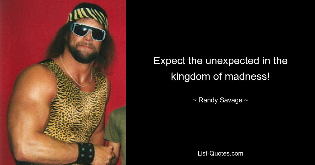 Expect the unexpected in the kingdom of madness! — © Randy Savage