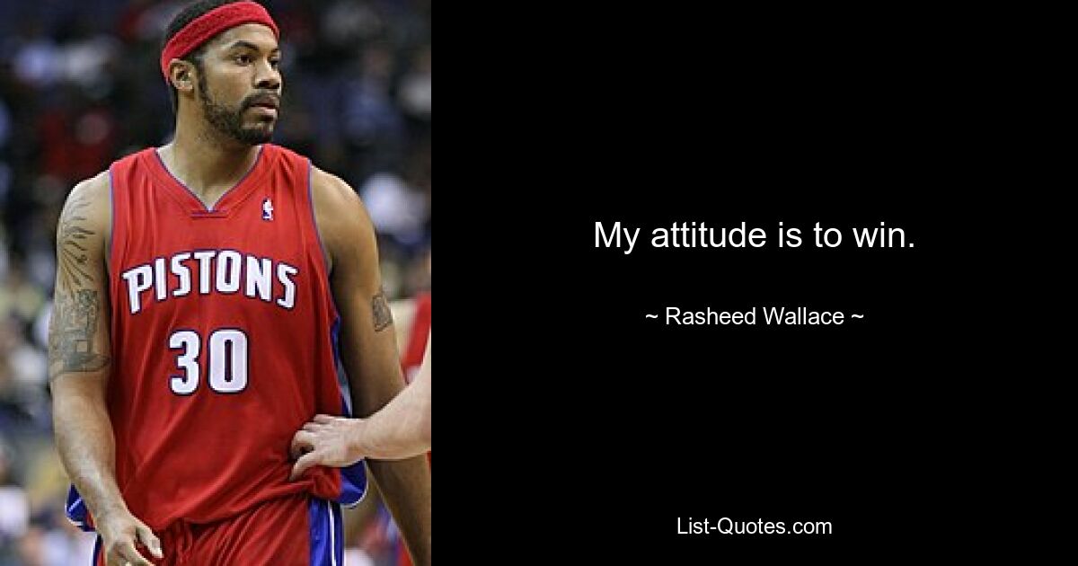 My attitude is to win. — © Rasheed Wallace