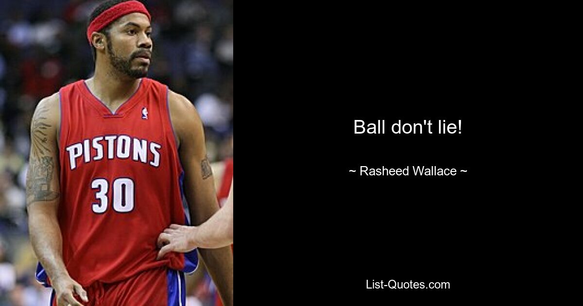 Ball don't lie! — © Rasheed Wallace