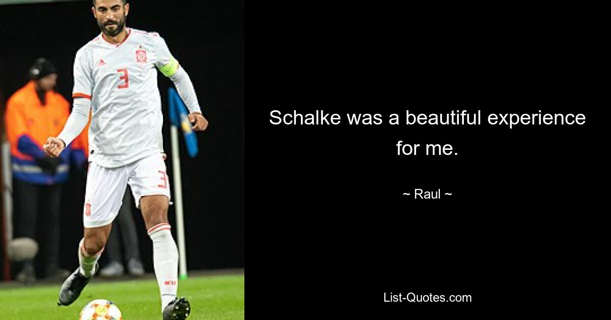 Schalke was a beautiful experience for me. — © Raul