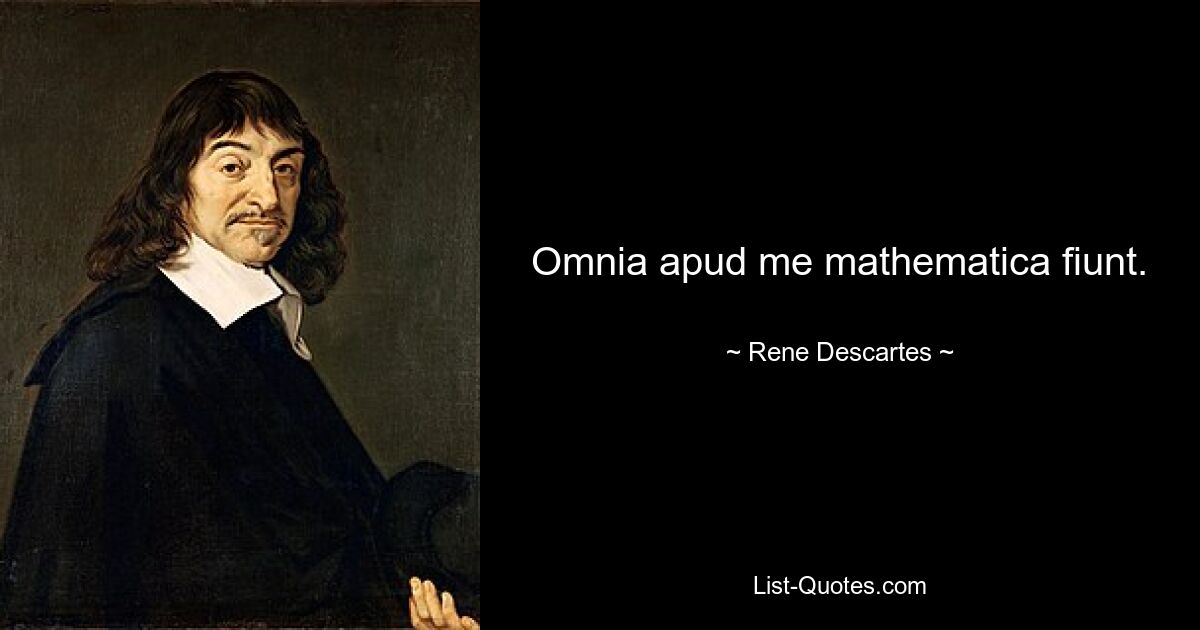 Omnia apud me mathematica fiunt. — © Rene Descartes