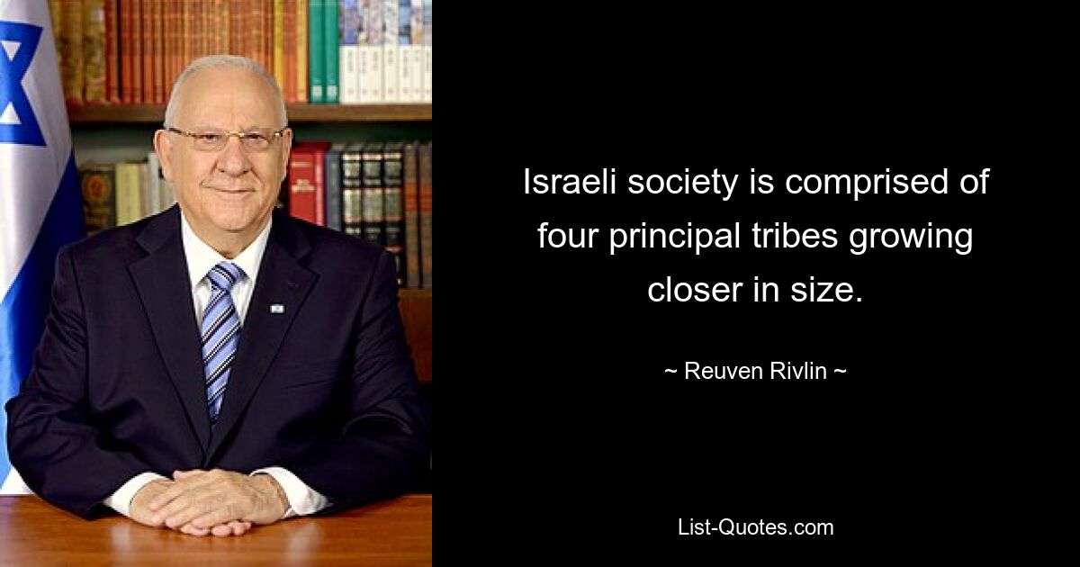 Israeli society is comprised of four principal tribes growing closer in size. — © Reuven Rivlin