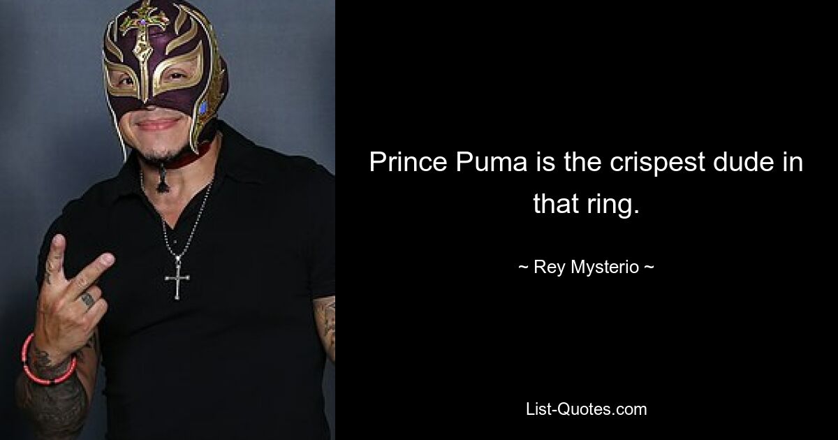 Prince Puma is the crispest dude in that ring. — © Rey Mysterio