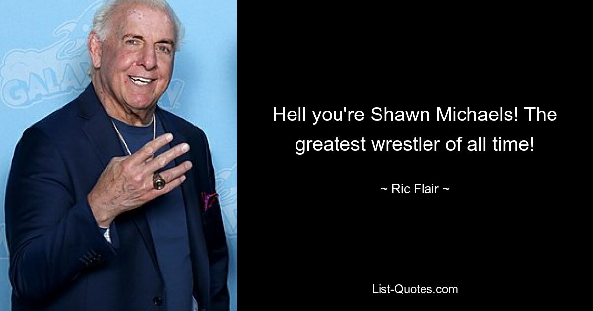 Verdammt, du bist Shawn Michaels! Der größte Wrestler aller Zeiten! — © Ric Flair