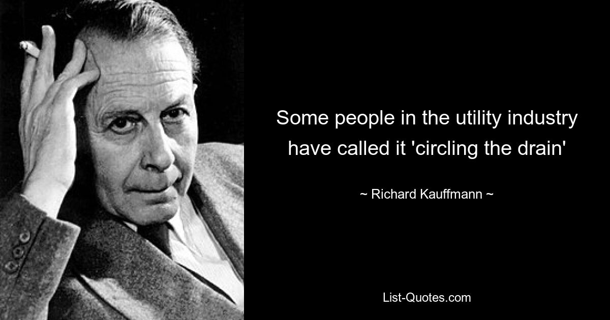 Some people in the utility industry have called it 'circling the drain' — © Richard Kauffmann