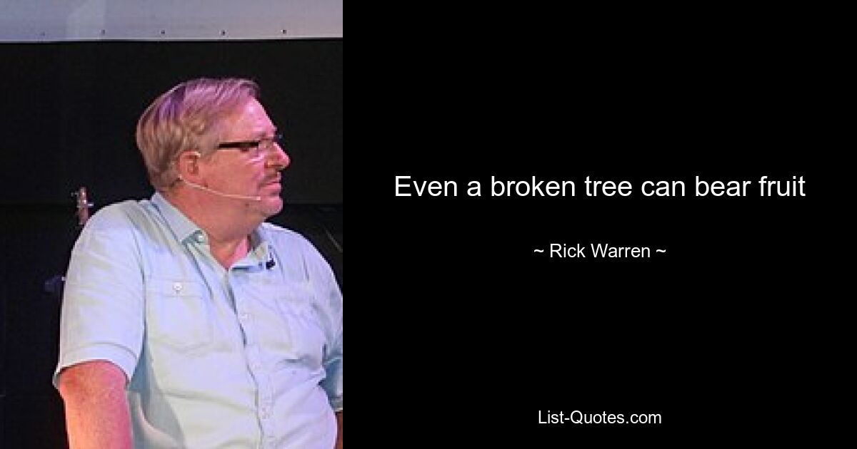 Even a broken tree can bear fruit — © Rick Warren