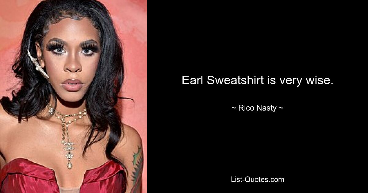 Earl Sweatshirt is very wise. — © Rico Nasty