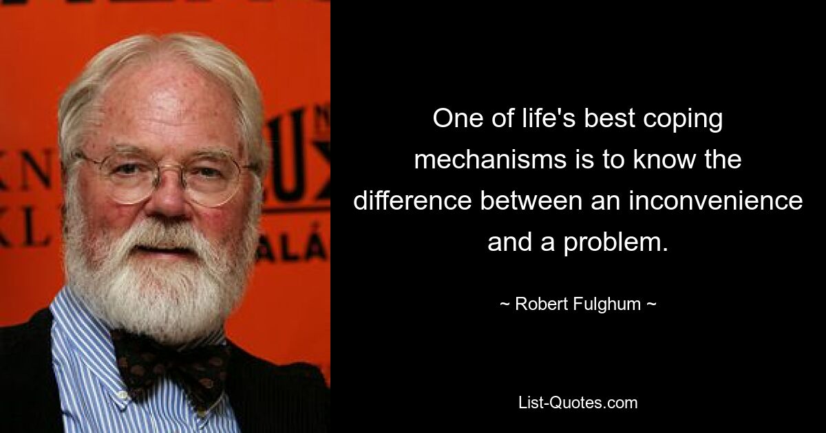 Один из лучших жизненных механизмов преодоления трудностей – это знать разницу между неудобством и проблемой. — © Роберт Фулгам