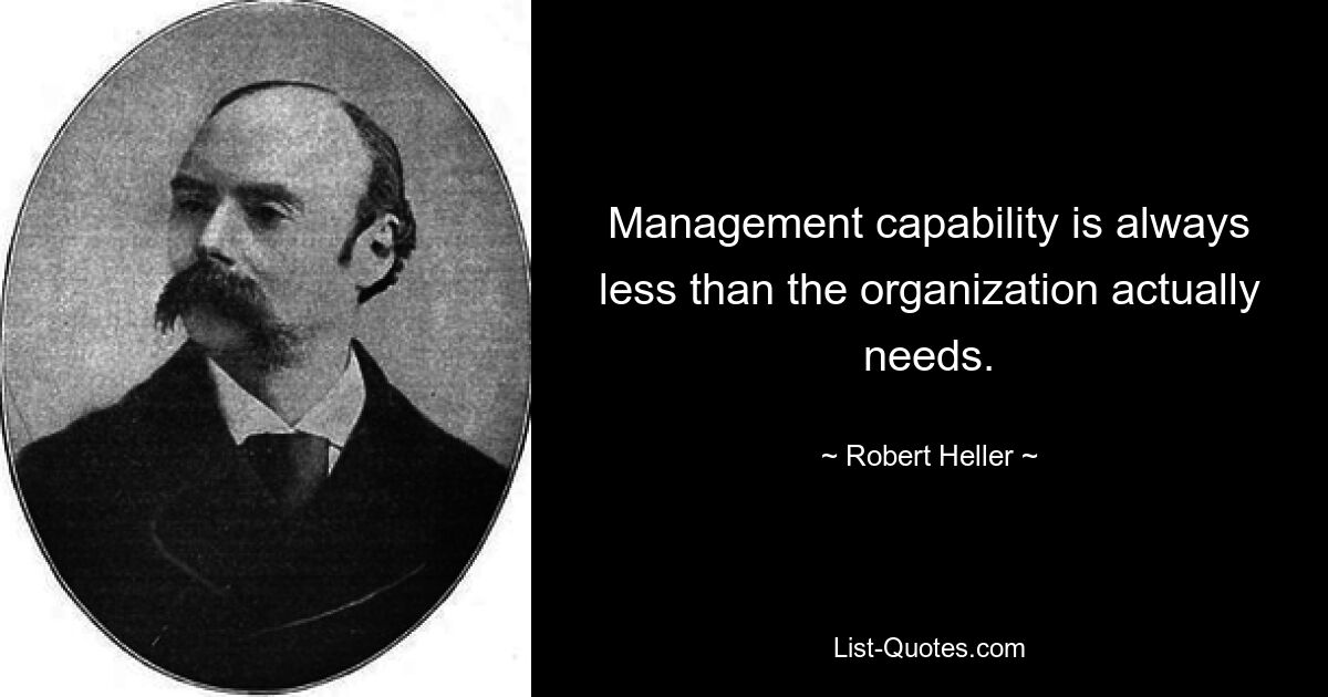 Management capability is always less than the organization actually needs. — © Robert Heller