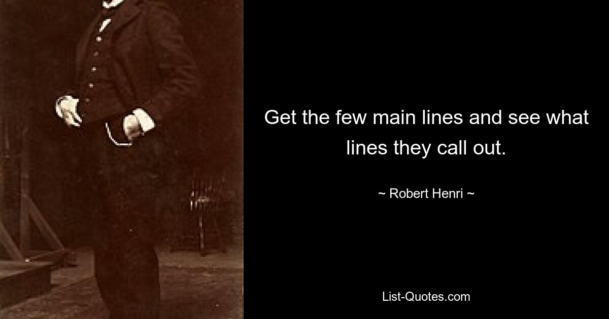 Get the few main lines and see what lines they call out. — © Robert Henri