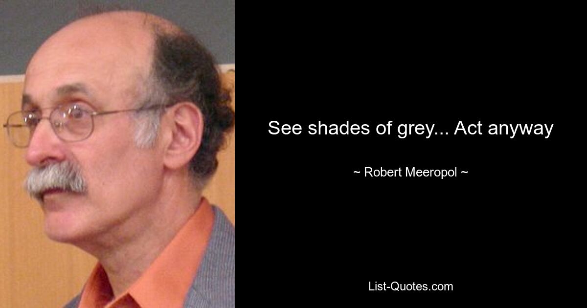 See shades of grey... Act anyway — © Robert Meeropol