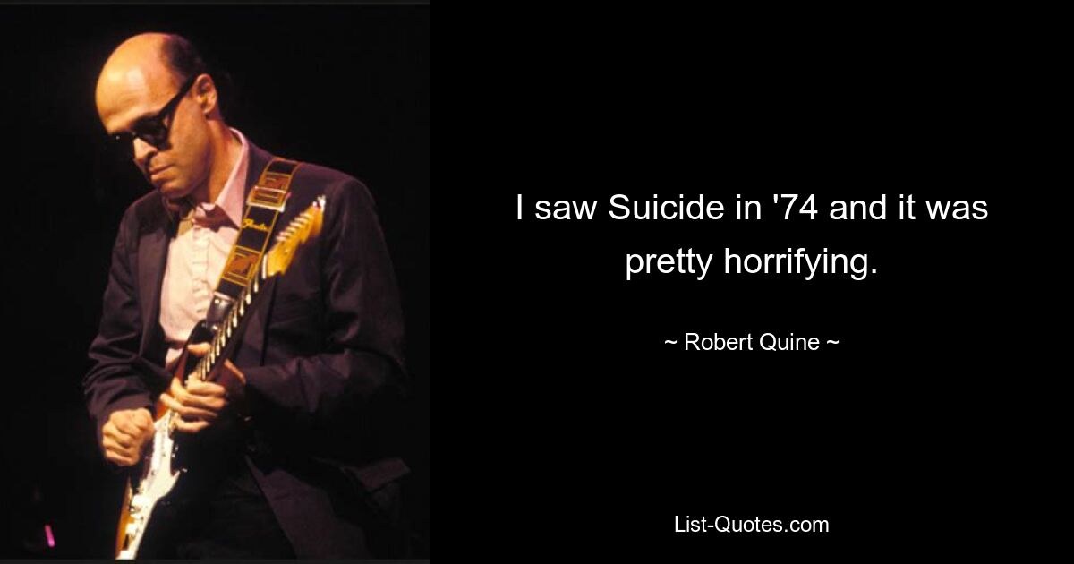 I saw Suicide in '74 and it was pretty horrifying. — © Robert Quine