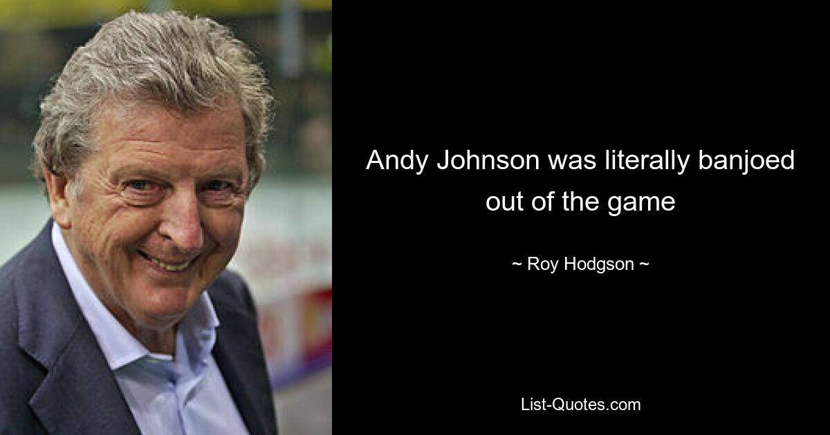 Andy Johnson was literally banjoed out of the game — © Roy Hodgson